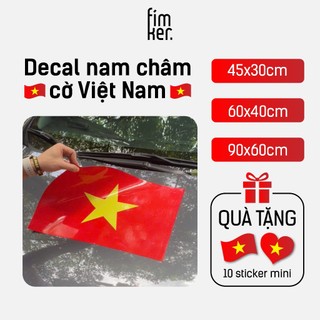 Decal nam châm cờ Việt Nam cỡ lớn, nam châm hút siêu chắc, chống nước tuyệt đối