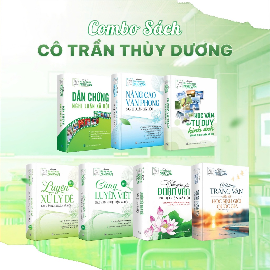 Combo sách Ngữ Văn cô Trần Thùy Dương: Dẫn chứng NLXH, Nâng cao văn phong, HSGQG Ngữ Văn, Tư duy hìn