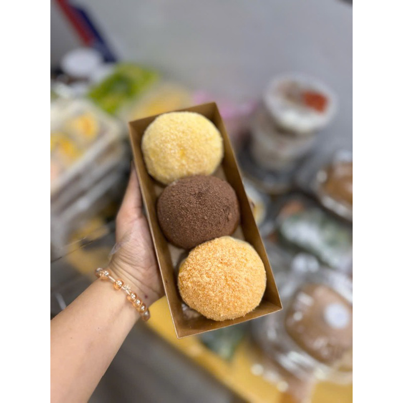 🥯🥯𝑩𝒂́𝒏𝒉 𝑴𝒊̀ 𝑵𝒉𝒂̂𝒏 𝑪𝒖𝒔𝒕𝒂𝒓𝒅-Bánh có 3 vị nhân : phomai, sô-cô-la, vani