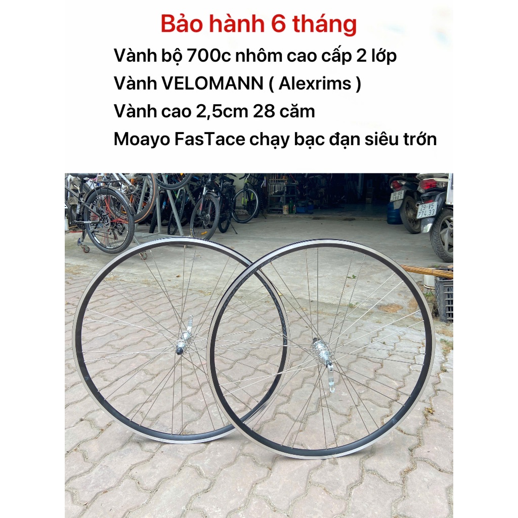Bộ vành xe đạp road - touring bánh 700c sử dụng phanh bóp vành .Bộ vành xe dạp đua bánh 700c  chạy b