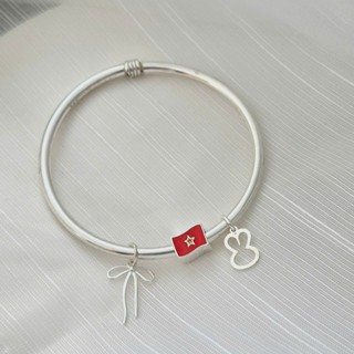 Vòng tay gắn charm lá cờ Tổ quốc vòng tay charm nơ vòng tay charm Thỏ Vòng tay bạc SILVERGO
