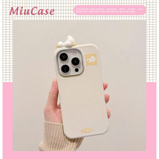 vd012 Ốp Lưng iPhone Vân Da Bạc Vịt Nằm Cute,Chống Sốc,Bảo Vệ Camera-iP 6/6s/7/8/Plus/X/XS/XR/11/12/13/14/15/16 Pro/Max