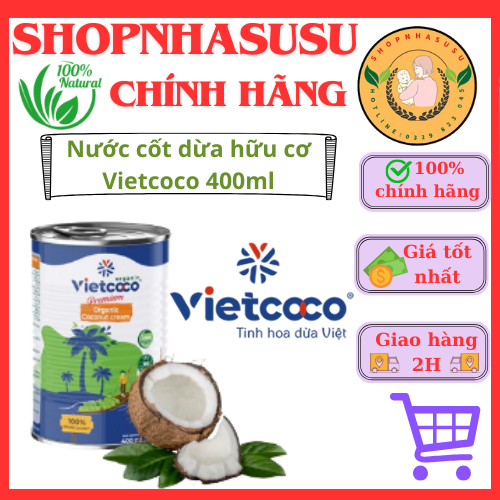 Nước cốt dừa hữu cơ Vietcoco 400ml