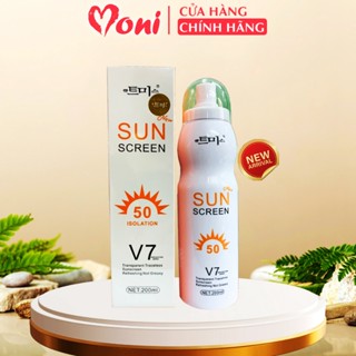  Xịt Chống Nắng Sun Screen V7 Hàn Quốc 200ml SPF50+ PA +++ Kem Chống Nắng Trắng Da Toàn Thân Xịt Chống Nắng Nâng Tone 