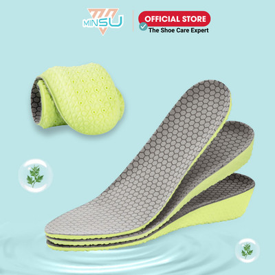 Lót giày Tăng Chiều Cao Khử Mùi Kháng khuẩn MINSU M7020 Miếng Độn Đế Nâng Chiều Cao, Thấm Hút Cho Giày Thể Thao Nam Nữ