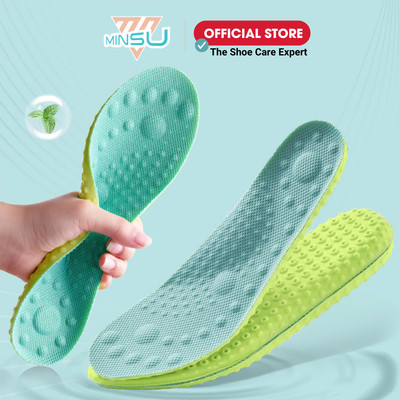 Lót Giày Massage Tinh Chất Khử Mùi Bạc Hà và Ngải Cứu MINSU M2357 Miếng Lót Giày Thể Thao Sneaker Thoáng Mát Cho Nam Nữ