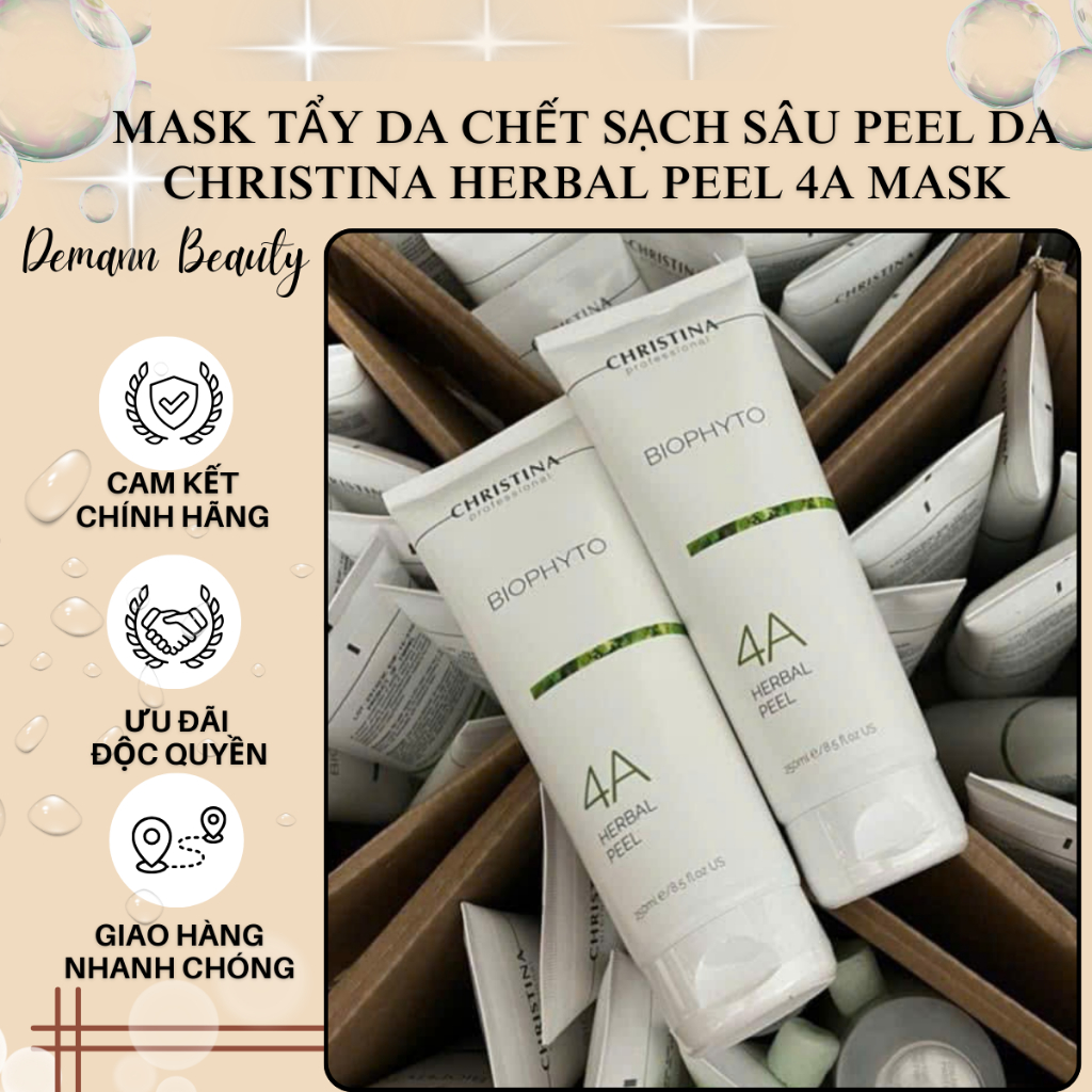 [Chính hãng] Mask tẩy da chết sạch sâu peel da loại bỏ mụn cám đầu đen Christina herbal peel 4A mask