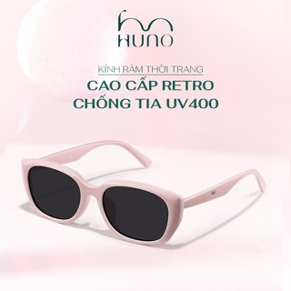 Kính râm hồng phấn HUNO, Kính mát thời trang Nam Nữ mắt mèo y2k, chống UV400 hiệu quả - KR217