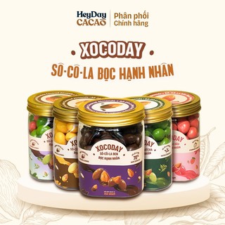 Sô-cô-la bọc hạnh nhân Xocoday - Socola Đen/Socola Matcha/ Socola Sầu Riêng - Hủ 350g - Heyday