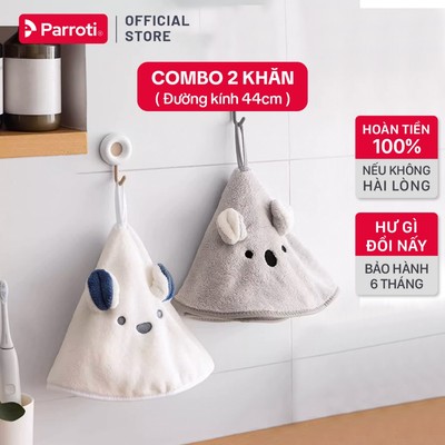 Combo 2 Khăn Lau Tay Nhà Bếp, Lau Bát Đĩa, Khăn Lau Đa Năng Hình Thú Siêu Thấm Hút, Mềm Mịn An Toàn - Parroti FB04