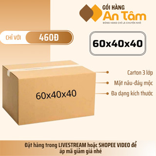 60x40x40 Thùng carton chuyển nhà, thùng carton to đóng gói đồ kích thước lớn cứng cáp chịu lực tốt
