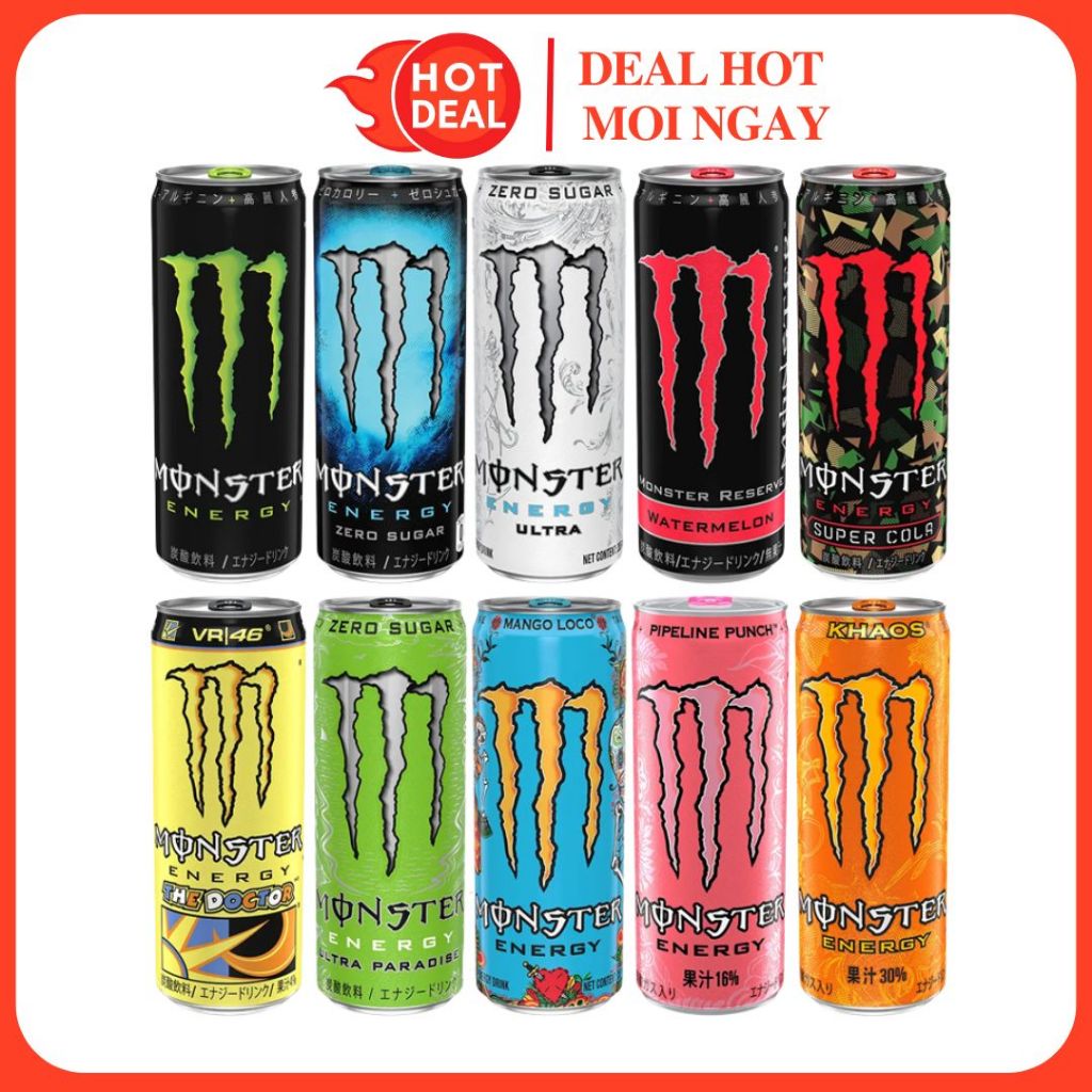 Nước Tăng Lực Lon Monster Energy Đủ Vị 355ML
