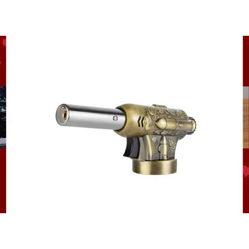 Khò ga mini, đèn khò gas vỏ thép đánh lửa tự động hình viên đạn