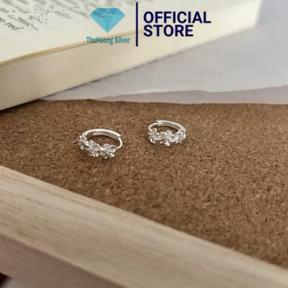  Bông tai nữ hoa mai THJ sang trọng sáng đẹp chuẩn bạc ta - THU HUONG SILVER 