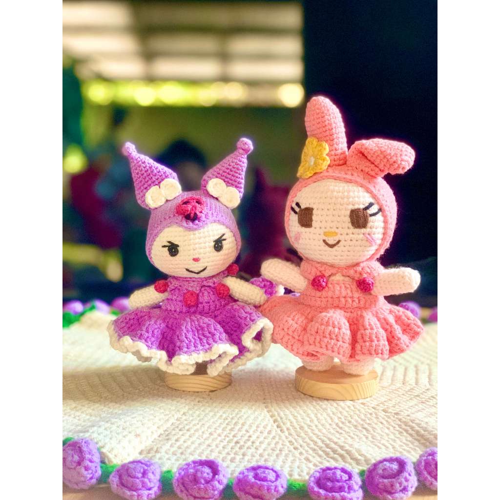 Kuromi, melody thú len đặt bàn học, decor phòng, làm quà tặng siu dễ thương