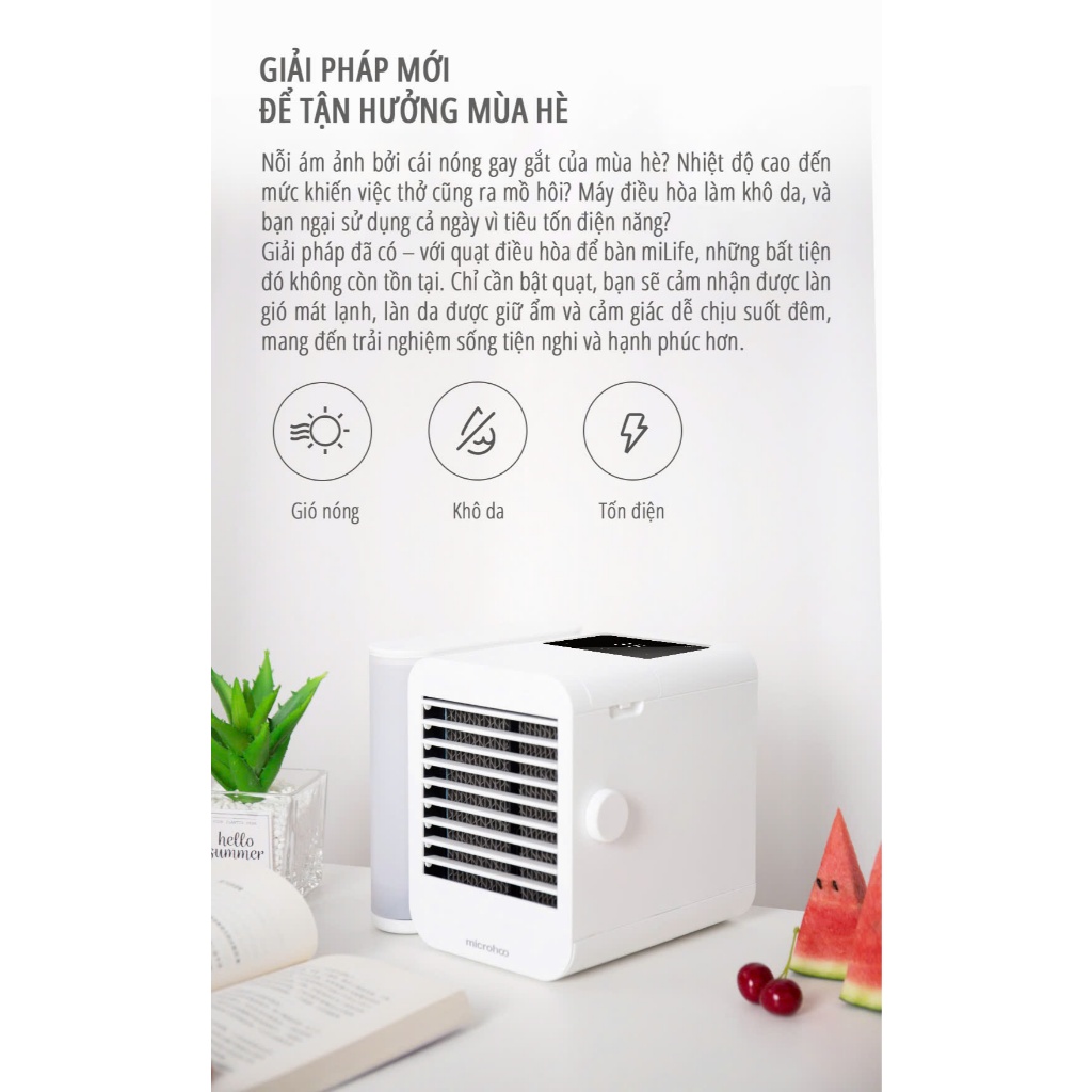 Điều Hòa Mini miLife Làm Mát Hơi Nước  - Quạt Điều Hòa Mini miLife Để Bàn Nhỏ Gọn Tiện Lợi | BigBuy360 - bigbuy360.vn
