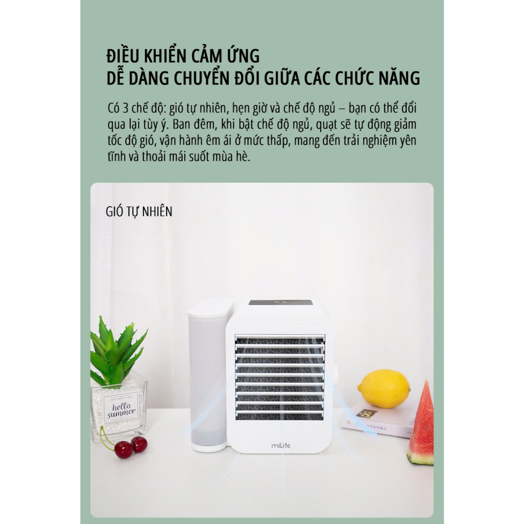 Điều Hòa Mini miLife Làm Mát Hơi Nước  - Quạt Điều Hòa Mini miLife Để Bàn Nhỏ Gọn Tiện Lợi | BigBuy360 - bigbuy360.vn