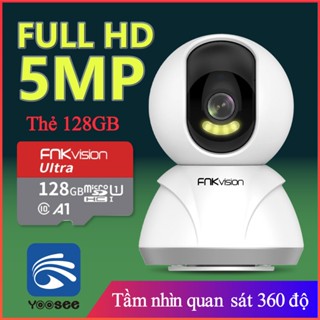   FNKvision Camera IP Wifi Yoosee Tiếng Việt quay đêm siêu nét 360 độ phân giải FULL HD 5.0MP Không Dây- Camera trong nhà 