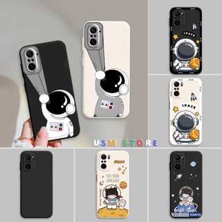 Ốp lưng Phi Hành Gia cho Xiaomi Redmi K40 / K40 Pro / Mi 11i / Poco F3, viền vuông, dẻo nguyên khối