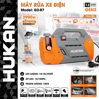 Máy rửa xe điện Hukan Gen2 G2-R7, Công suất 2900w, Lưu lượng nước 10-12 lít/phút - Motor đồng 100%