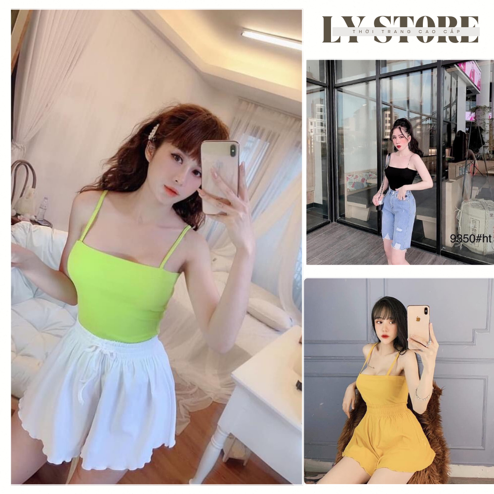 Áo 2 Dây Cộng Bún Chất Thun  Borip Co giãn,LY STORE