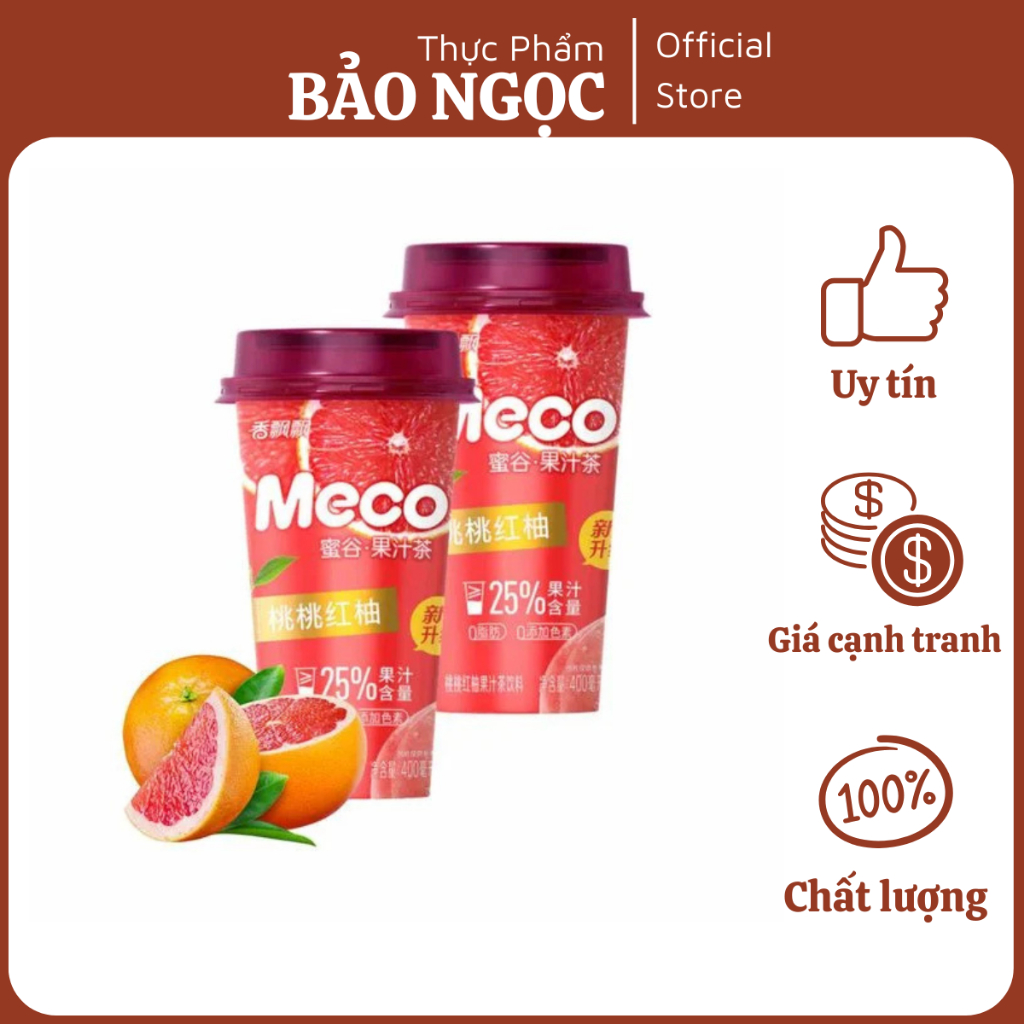 Trà hoa quả Meco vị đào bưởi 400ml