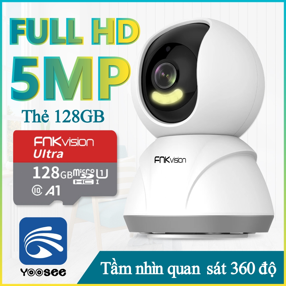 Camera Wifi Fnkvision siêu nét YOOSEE 5MP 360° đàm thoại 2 chiều, - quan sát toàn cảnh