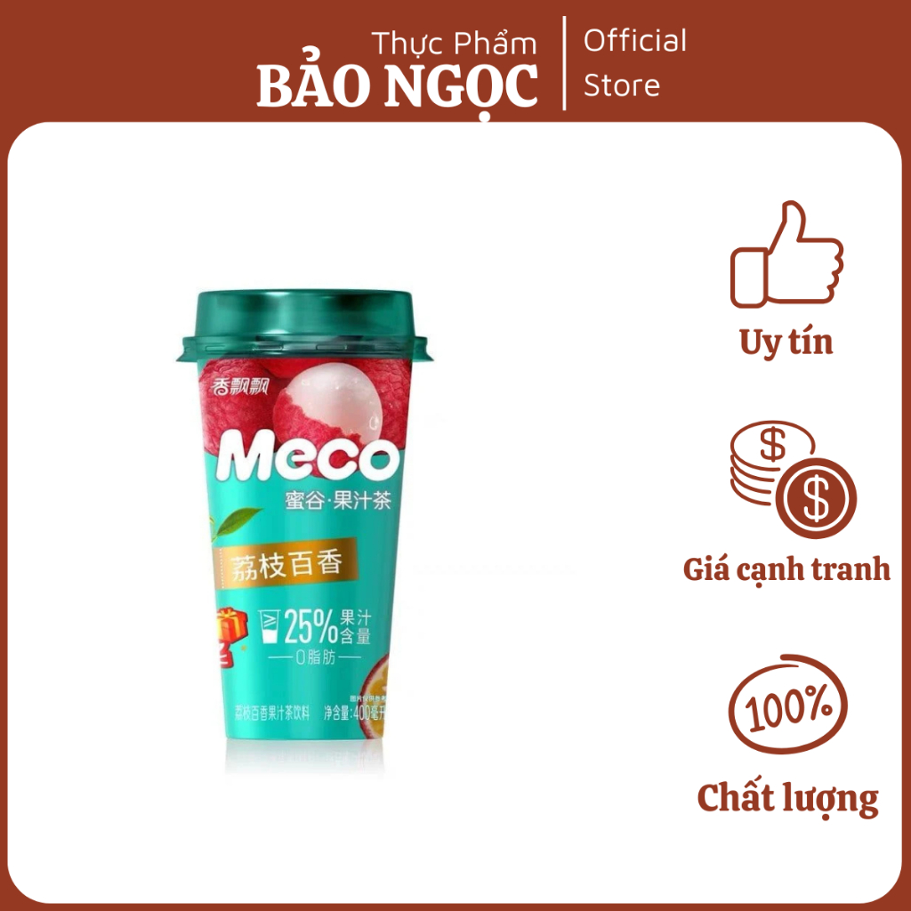 Trà hoa quả Meco vị Vải chanh leo 400ml