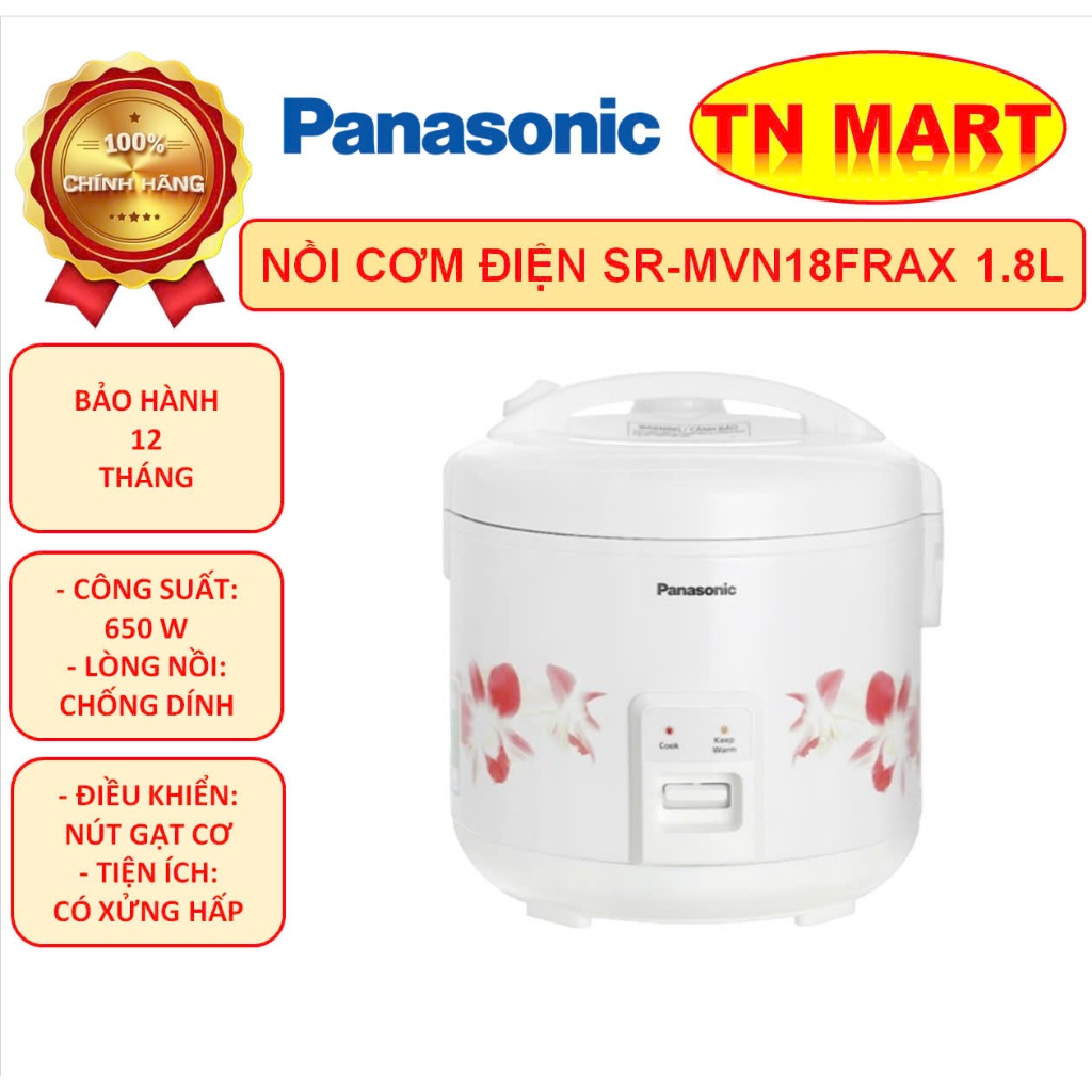 Nồi cơm điện Panasonic SR-MVN18FRAX 1.8 lít & SR-MVN10FRAX 1.0 lít, hàng mới chính hãng, bảo hành 12