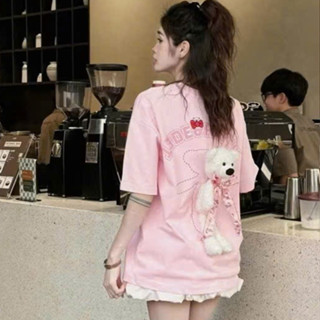 Áo thun nữ tay lỡ chất cotton khô 3158 (MARZO KÈM GẤU TO ) phong cách Hàn Quốc VINIA  M1558