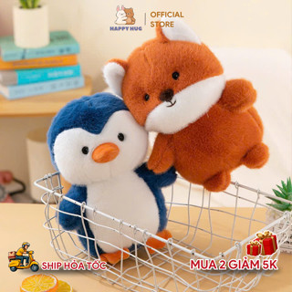 Gấu bông cánh cụt cá sấu và cáo size 20cm lông ngắn dễ thương cute, thú nhồi bông mini đáng yêu cho bé - HAPPY HUG