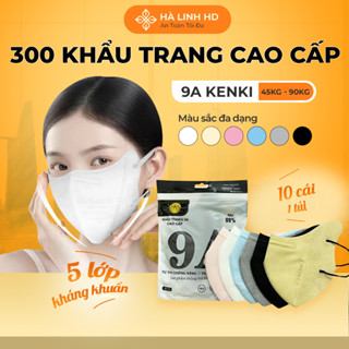 Thùng 300 cái khẩu trang 9A Kenki Mask 5 lớp cao cấp đủ màu form 45-90kg che kín mặt ngăn bụi bẩn