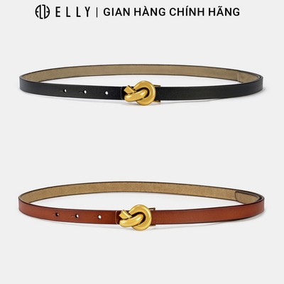 Dây lưng nữ ELLY ED81 thắt lưng da thật cao cấp khóa gài lỗ thanh lịch thời trang