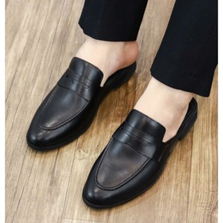 Giày Sục Nam Hở Gót Da PU Cao Cấp - Dép Lười Nam Công Sở Thời Trang Thanh Lịch