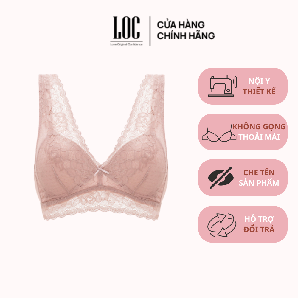 Áo ngực không gọng ren mút liền kháng khuẩn cúp tháp Premium LOC | BigBuy360 - bigbuy360.vn