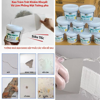 ( Sử Dụng Trực Tiếp ) Bột Bã Trám Trét Tường, Vết Nứt, Khe Hở, Chống thấm Wall Putty Bosny [500gr]