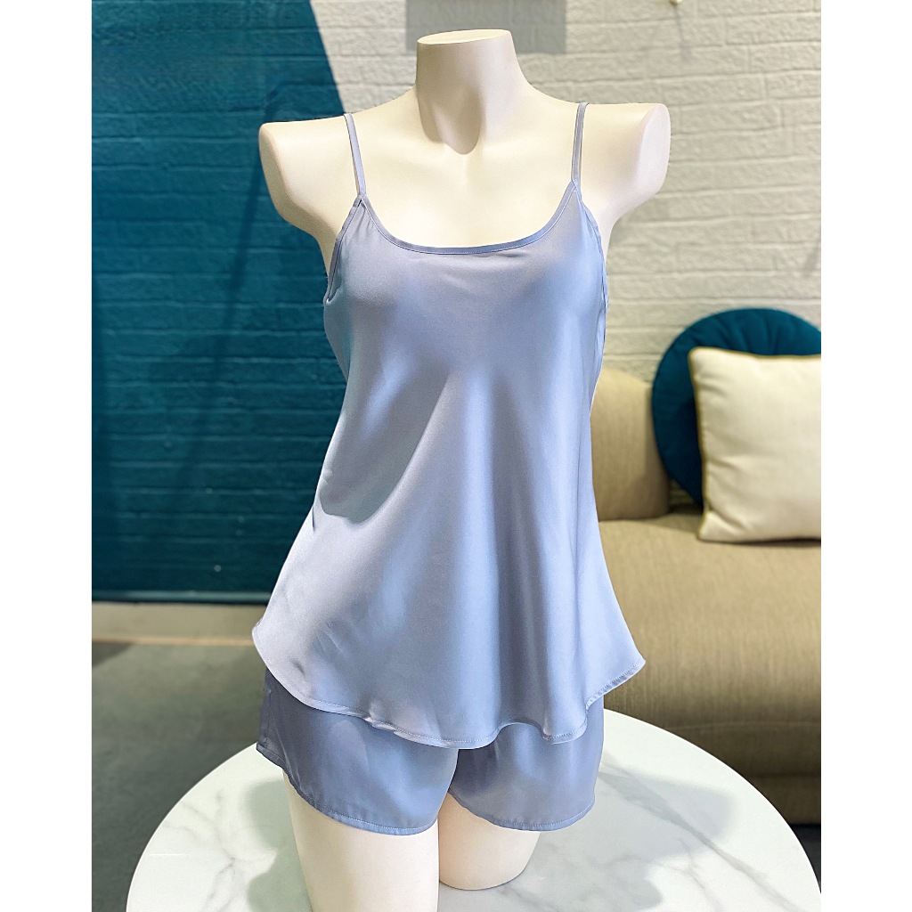 ĐỒ BỘ NGỦ LỤA HAI DÂY CỔ TRÒN - DBFF1L CO TRON