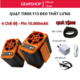 Quạt mini đeo thắt lưng Tirek F13 GEARSHOP quạt làm mát lưng chạy liên tục 15-48h tích hợp sạc dự phòng 10000mAh