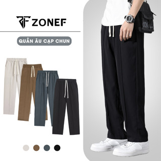 Quần Ống Rộng Cạp Chun Nam vải Tuyết Mưa, Quần Âu Ống Suông Unisex Phong Cách Hàn Quốc By ZONEF OFFICIAL
