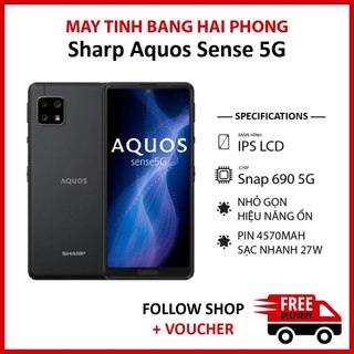  Điện thoại Sharp Aquos Sense 5G RAM 4 64GB chip Snapdragon 690 5G hỗ trợ sạc nhanh 27W 