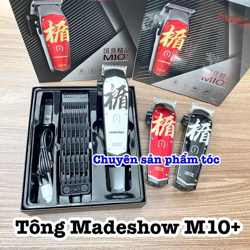 ✅Madeshow Tông Đơ Cắt Tóc Cao Cấp M10+ - Pin 2600mAh, Lưỡi Titanium Siêu Mỏng, Thân Thép Cao Cấp, Kích Thước 16.6x4x3cm