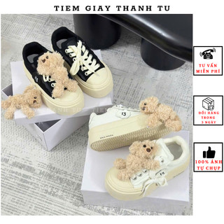   5831 Giày thể thao nữ độn đế 5p đính gấu đế 5cm hàng fullbox QCCC 