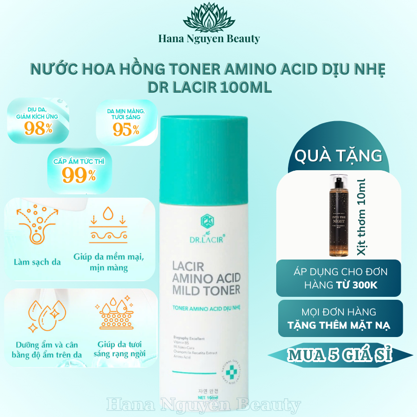 Toner amino acid dịu nhẹ da nhạy cảm Lacir Amino Acid Mild Dr Lacir 100ml