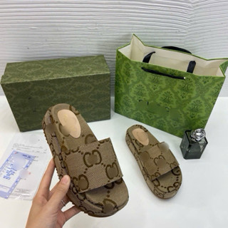 Dép tông lê nữ mùa hè quai ngang đế dày tăng chiều cao hàng Quảng châu