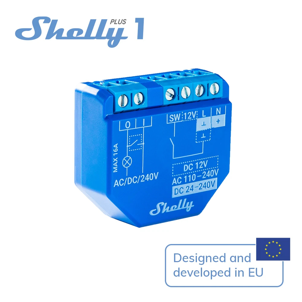 Shelly Plus 1 | Wlan & Bluetooth Smart Relais Schalter - 16A | Trockenkontakt | Lichtschalter | Haus