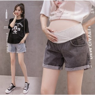 Quần short bầu jeans V bụng QDD44
