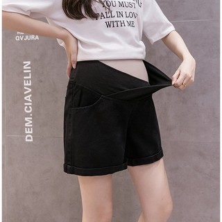 Quần short bầu jeans V bụng QDD44