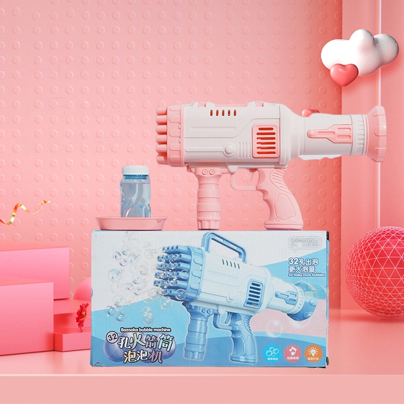 Súng bắn bong bóng 32 nòng -Đồ chơi súng bắn bong bóng xà phòng loại lớn 32 nòng cực kỳ nhiều bóng