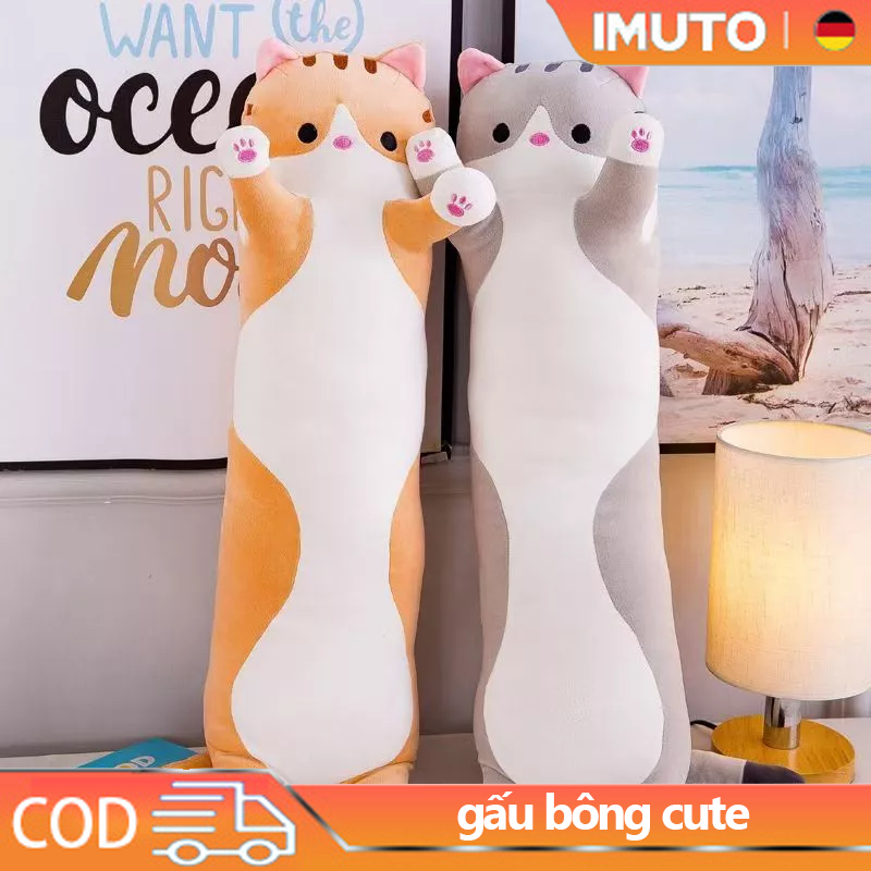 IMUTO Gối ôm cute hình Chú Mè thú nhồi bông ngộ nghĩnh đáng yêu Mèo gối ôm