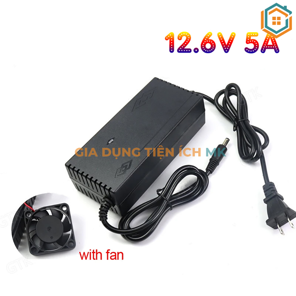 Sạc 3S 5A 12V (12.6V) dùng cho pin Li-ion 3.7V Adapter (Có quạt) YH-126-5000